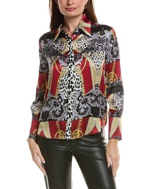 tyler boe Chloe Silk Ermin Blouse - Red
