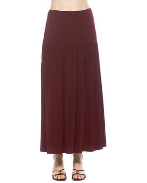 Alexia Admor Aven Dropped Waist Long Skirt - Red