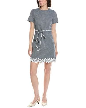 Cece A-Line Linen-Blend Mini Dress - Blue