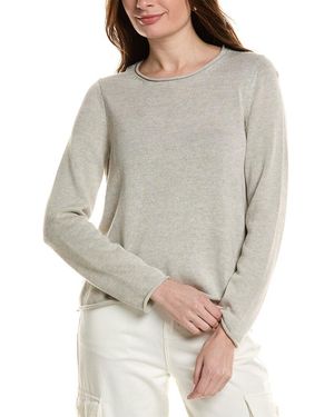 Eileen Fisher Jewel Neck Jumper - Grey