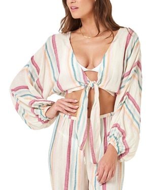 LSPACE Reese Linen-Blend Top - Natural