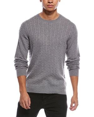 Brodie Cashmere Twist Cable Wool & Cashmere-Blend Crewneck Jumper - Grey