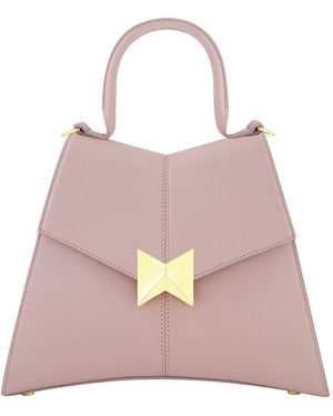 Mac Duggal Medium Angular Leather Handbag - Pink
