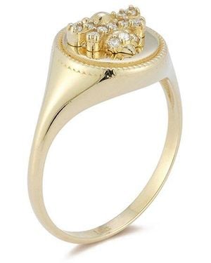 Ember Fine Jewelry 14k 0.08 Ct. Tw. Diamond Bee Signet Ring - Metallic