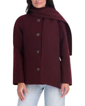 Kensie Faux Wool Jacket - Red