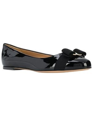 Ferragamo Vara Jelly Leather Ballet Flat - Black