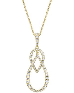 Diamond Select Cuts 14K Diamond 0.47 Ct. Double Teardrop Necklace - Metallic