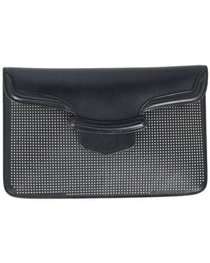 McQueen Leather Studded Heroine Flat Pouch (Authentic Pre- Loved) - Black
