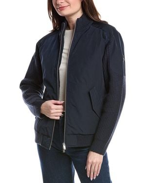 Moose Knuckles Knit Wool-Blend Jacket - Blue