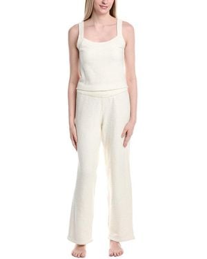 Sanctuary 2Pc Crop Tank & Pant Pyjama Set - White