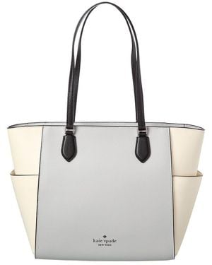 Kate Spade Madison Colorblocked Saffiano Leather Laptop Tote - White