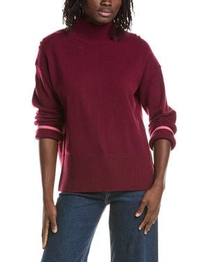 Isla Alex Split Hem Mock Neck Cashmere Sweater - Red