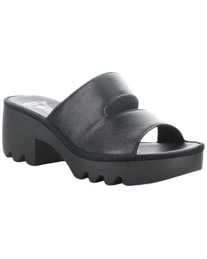 Fly London Tech Leather Sandal - Black