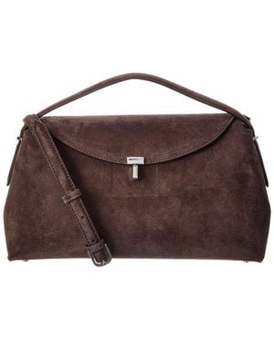 TOTEME T-Lock Suede Satchel - Brown