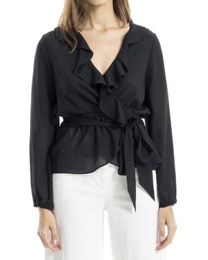 Max Studio Georgette Blouse - Black