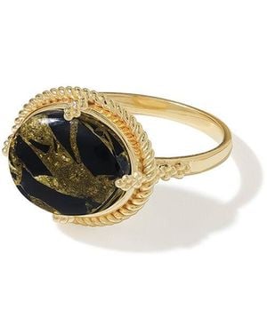 TIRAMISU Plated 3.55 Ct. Tw. Copper Onyx Solitaire Ring - White