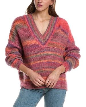 Electric and Rose Roux Space Dye Mohair-Blend Jumper - Red