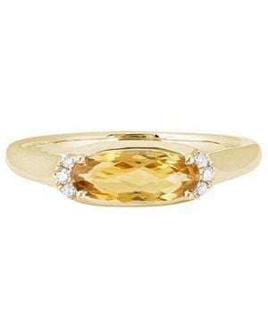 Diamond Select Cuts 14K Diamond .05 Ct. & .79 Ct. Citrine Ring - Metallic
