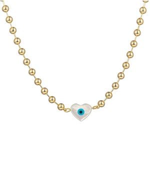 Eye Candy LA The Luxe Collection Titanium Eye Heart Pendant Necklace - Metallic
