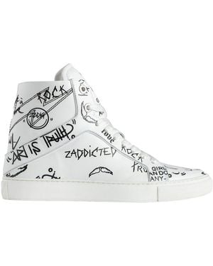 Zadig & Voltaire High Flash Smooth Leather Trainer - Metallic