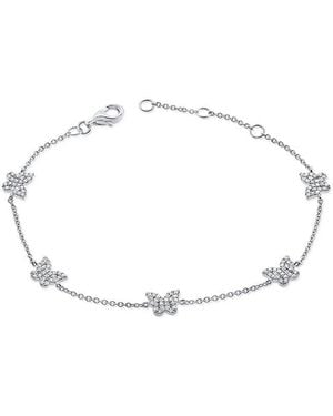 Sabrina Designs 14K 0.40 Ct. Tw. Station Butterfly Bracelet - White