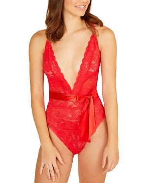 Cosabella Never Say Never Deep V Teddy - Red