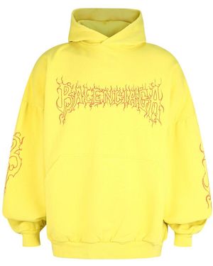 Balenciaga Darkwave Medium Fit Hoodie - Yellow