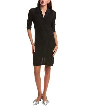 Helmut Lang Pointelle Polo Dress - Black