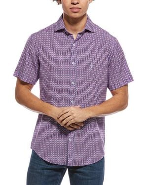 Tailorbyrd Moroccan Tile Printed Performance Shirt - Purple