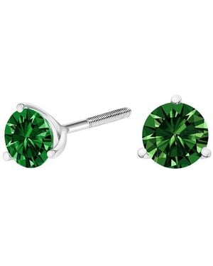 Haus of Brilliance 14K 1.50 Ct. Tw. Lab-Grown Diamond Stud Earrings - Green