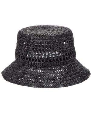 Bruno Magli Crochet Short Brim Bucket Hat - Black
