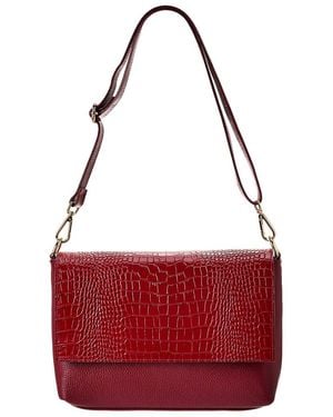 Persaman New York Iris13 Leather Crossbody - Red