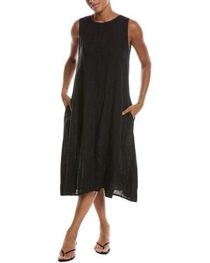 Persaman New York Linen Midi Dress - Black