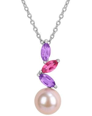 Rina Limor 0.70 Ct. Tw. Gemstone & 8-8.5Mm Pearl Pendant - Pink