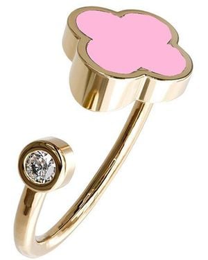 Gabi Rielle 14K Over Agate Cz Stackable Ring - Pink