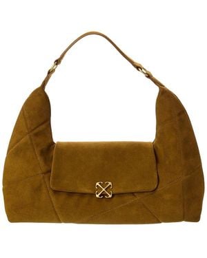 Off-White c/o Virgil Abloh Jitney Patchwork Suede Shoulder Bag - Brown