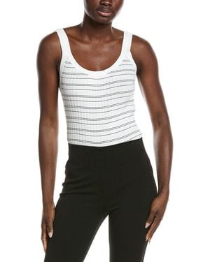 Theory Knit Contrast Tank - White