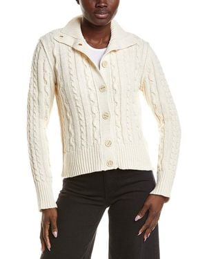 Free People Wtf Cable Collar Cardigan - White