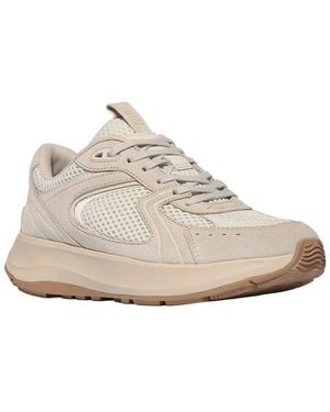 Fitflop F-Mode Flow Crystal Suede Trainer - Natural