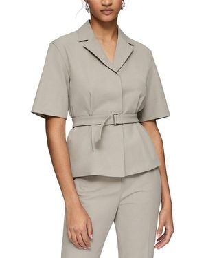 Lafayette 148 New York Petite Short Sleeve Jacket - Gray