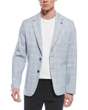 Report Collection Linen-Blend Jacket - Blue