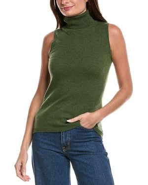 Forte Turtleneck Cashmere Sweater Vest - Green