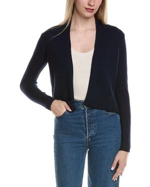 Sofiacashmere Cropped Wool & Cashmere-Blend Cardigan - Blue