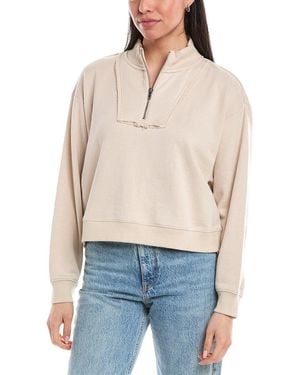 Vintage Havana French Terry 1/4-Zip Pullover - Blue