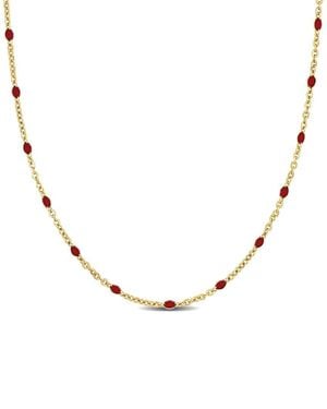 Italian Silver Station Necklace - Natural