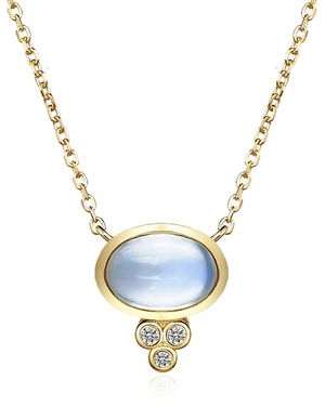 Kai Fine Jewelry 14K 0.94 Ct. Tw. Diamond & Moonstone Necklace - Blue