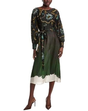 Marchesa Printed Georgette Dress - Green