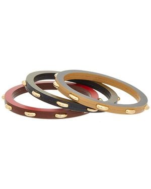 Fendi Filo Leather Bracelet Set - Multicolour