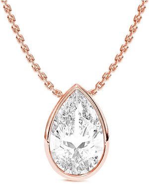 Amairah 14K 5.00 Ct. Tw. Lab-Grown Diamond Solitaire Pendant Necklace - Metallic
