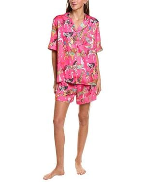 Karen Mabon 2Pc Short Sleeve Pyjama Set - Red